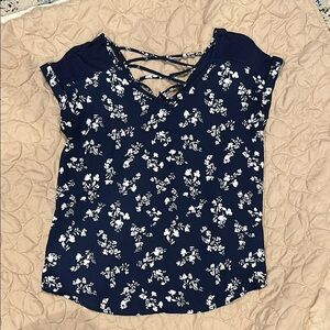 Floral Navy Women's Top